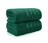 Casabella Bath Sheets - Luxury 2 Pack Bathsheet 90x180 cm - 100% Cotton Towels - Quick Dry Extra Large Bath Towel - Super Soft Highly Absorbent Jumbo Bath Sheet - Large Bathroom Towels - Jade