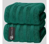 Casabella Premium Quality 2 Pk Jade Bath Sheets 100% Combed Cotton 650 GSM Jumbo Bath Sheet Set Quick Dry Towels Bath Sheets Highly Absorbent 2 Jade Extra Large Bath Towels