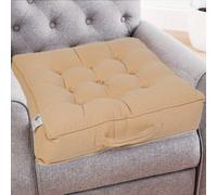 Casabella Booster Cushion Armchair Cushion Large Booster Seat Dining Chair 50X50+10Cm Thick Floor Cushion Sofa Seat Beige