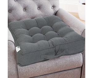Casabella Booster Cushion Armchair Cushion Large Booster Seat Dining Chair 50X50+10Cm Thick Floor Cushion Sofa Seat Grey
