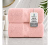 Casabella CB 2 Piece Jumbo Bath sheets 100% Combed Cotton Extra Large Bath Towel bale set super Absorbent Soft Pink 2 Pack 90X180 CM Bath sheets Extra Large Bathroom Set Beach Towel