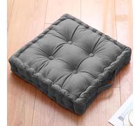 Casabella Chair Booster Seat - 45cm x 45cm Outdoor Cushions - Garden Chair, Car Seat Cushions 100% Cotton Floor Cushion - Soft Touch Seat Pad For Elderly, WheelChair, Post-Operative - Grey