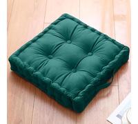 Casabella Chair Booster Seat - 45cm x 45cm Outdoor Cushions - Garden Chair, Car Seat Cushions 100% Cotton Floor Cushion - Soft Touch Seat Pad For Elderly, WheelChair, Post-Operative - Jade