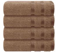 Casabella Deluxe 4 Beige Hand Towels 100% Combed Cotton Super Quality Hand Towels for Kitchen (50X90 CM) Towels Set for Bathroom Hotel Gym