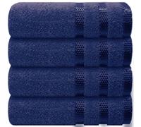 Casabella Deluxe 4 Royal Hand Towels 100% Combed Cotton Super Quality Hand Towels for Kitchen (50X90 CM) Towels Set for Bathroom Hotel Gym
