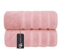 Casabella Deluxe Pack of 2 Bath sheets 90x180 cm 650 GSM Pink 100% Combed Cotton 2 Pc Jumbo Bath Sheets Super Absorbant Extra Large Bath Towels-Soft Quick Dry Pink Large Bath Sheet Towels