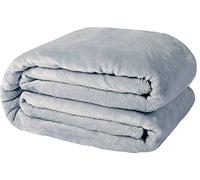 Casabella Deluxe Soft Faux Fur Mink Fleece Throw Blanket-150x200 CM, Sofa Throws, Cozy Warm Blanket Throw for Bed, Settees, Double Silver Fleece Blankets