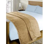 Casabella Deluxe Soft Faux Fur Mink Fleece Throw Blanket-200X240 CM, Sofa Throws, Cozy Warm Blanket Throw for Bed, Settees, King Mink Beige Fleece Blankets