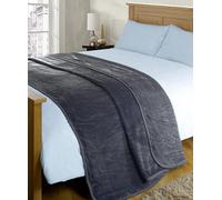 Casabella Deluxe Soft Faux Fur Mink Fleece Throw Blanket-200X240 CM, Sofa Throws, Cozy Warm Blanket Throw for Bed, Settees, King Grey Fleece Blankets