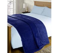 Casabella Deluxe Soft Faux Fur Mink Fleece Throw Blanket-200X240 CM, Sofa Throws, Cozy Warm Blanket Throw for Bed, Settees, King Navy Blue Fleece Blankets