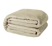 Casabella Deluxe Soft Faux Fur Mink Fleece Throw Blanket-200X240 CM, Sofa Throws, Cozy Warm Blanket Throw for Bed, Settees, King Cream Fleece Blankets