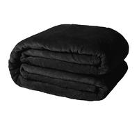 Casabella Deluxe Soft Faux Fur Mink Fleece Throw Blanket-200X240 CM, Sofa Throws, Cozy Warm Blanket Throw for Bed, Settees, King Black Fleece Blankets