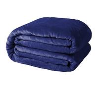 Casabella Deluxe Soft Faux Fur Mink Fleece Throw Blanket-200X240 CM, Sofa Throws, Cozy Warm Blanket Throw for Bed, Settees, King Navy Blue Fleece Blankets