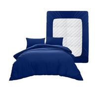 Casabella Duvet Cover Sets - 4 Pc Luxury Super King Duvet Set Brushed Microfiber Duvet Full Set - Duvet Cover, Fitted Sheet & Pillowcase 2 Pack - Soft & Durable Super King Duvet Set - Navy Bedding