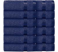 Casabella Face Towels-100% Cotton 12 Pack Set of Flannel Face Cloths Soft & Absorbent Fingertip Towels Perfect for Cleansing & Makeup Removal, Premium Quality Washcloths 30x30cm-Royal Face Flannel