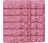 Casabella Face Towels-100% Cotton 12 Pack Set of Flannel Face Cloths Soft & Absorbent Fingertip Towels Perfect for Cleansing & Makeup Removal, Premium Quality Washcloths 30x30cm-Pink Face Flannel
