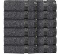 Casabella Face Towels-100% Cotton 12 Pack Set of Flannel Face Cloths Soft & Absorbent Fingertip Towels Perfect for Cleansing & Makeup Removal, Premium Quality Washcloths 30x30cm-Grey Face Flannel