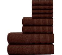 Casabella Luxury 100% Egyptian Cotton Towel Bale - 8 Pieces - 550 Gsm Xlarge Sizes_Brown_8 Pieces Set