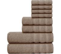 Casabella Luxury 100% Egyptian Cotton Towel Bale - 8 Pieces - 550 Gsm Xlarge Sizes_Beige_8 Pieces Set