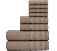 Casabella Luxury 100% Egyptian Cotton Towel Bale - 8 Pieces - 550 Gsm Xlarge Sizes_Beige_8 Pieces Set
