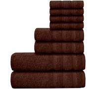 Casabella Luxury 100% Egyptian Cotton Towel Bale - 8 Pieces - 550 Gsm Xlarge Sizes_Brown_8 Pieces Set