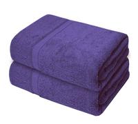 Casabella Luxury 2-Piece Bath Sheets Towels Extra Large 90x150cm, Super Soft 100% Cotton Extra Large Bath Towel Set, Highly Absorbent & Quick Dry Bath Set, Travel Towel, Bathroom Towels (Purple)