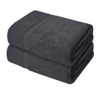 Casabella Luxury 2-Piece Bath Sheets Towels Extra Large 90x150cm, Super Soft 100% Cotton Extra Large Bath Towel Set, Highly Absorbent & Quick Dry Bath Set, Travel Towel, Bathroom Towels (Grey)