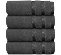 Casabella Luxury 4 Grey Hand Towels Splendid Quality - 100% Cotton Hand Towels for Bathroom (50X90 CM) - Towels for Kitchen, Hotel, Gym