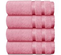 Casabella Luxury 4 Pink Hand Towels Splendid Quality - 100% Cotton Hand Towels for Bathroom (50X90 CM) - Towels for Kitchen, Hotel, Gym