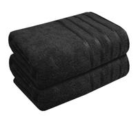 Casabella Luxury Bath sheets 90x180 cm 100% Cotton - Pack of 2 Bath Towels Large Set Clearance - Soft Highly Absorbent Bathroom Towels - Black Bath Sets