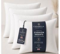 Casabella Luxury Cushion Inserts 55x55cm (22 x 22 Inches), 4 Pack, White, Polyester Hollowfibre, Square, Throw Pillow Stuffers