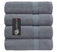 Casabella Luxury Pack Of 4 Bath Sheet 100% Egyptian Cotton Super Soft towel_Silver