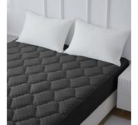 Casabella Mattress Topper - 4 Layer Gel Memory Foam Mattress Topper Double Bed with Extra Deep Pocket - Hotel Quality Breathable Super Comfort Mattress Pad Double Bed (135x190) - Grey