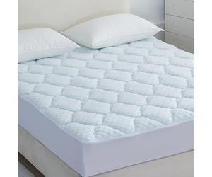 Casabella Mattress Topper - 4 Layer Gel Memory Foam Mattress Topper Single Bed with Extra Deep Pocket - Hotel Quality Breathable Super Comfort Mattress Pad Single Bed(90x190) - White