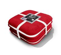 Casabella Memory Foam Chair Cushion Non Slip Back, Round Square Honeycomb Pattern Set of 4 Chair Pads, Durable Seat Cushions for Dinning Chairs, Office Desk & Patio-16x16 Red Memory Foam Seat Cushion