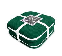 Casabella Memory Foam Chair Cushion Non Slip Back, Round Square Honeycomb Pattern Set of 4 Chair Pads, Durable Seat Cushions for Dinning Chairs, Office Desk & Patio-16x16 Jade Memory Foam Cushion