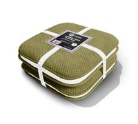 Casabella Memory Foam Chair Cushion Non Slip Back, Round Square Honeycomb Pattern Set of 4 Chair Pads, Durable Seat Cushions for Dinning Chairs, Office Desk & Patio-16x16 Sage Memory Foam Seat Cushion