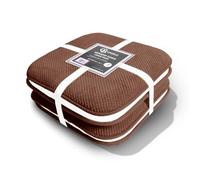 Casabella Memory Foam Chair Cushion Non Slip Back, Round Square Honeycomb Pattern Set of 4 Chair Pads,Durable Seat Cushions for Dinning Chairs, Office Desk & Patio-16x16 Brown Memory Foam Seat Cushion