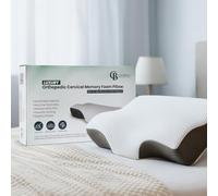 Casabella Memory Foam Neck Pillow - Orthopedic Pillow for Neck & Shoulder Pain Relief - Cervical Ergonomic Contour Support for Side Sleepers, Back & Stomach Sleepers with Removable Washable Cover