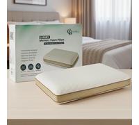 Casabella Memory Foam Pillow for Side, Back & Stomach Sleepers - Ergonomic Neck Support to Relieve Pain & Anti-Snoring, Breathable with Removable Machine Washable Cover