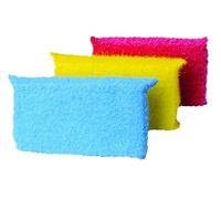Casabella Multicolor Cellulose Scrub Sponges, Pack of 3, Blue/Yellow/Pink, 3 Count