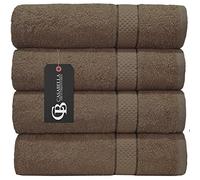 Casabella Pack of 2 Large Jumbo Bath Sheets 100% Egyptian Combed Cotton Big Beautiful Towels (2 Bath Sheet, Truffle)