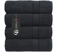 Casabella Pack of 2 Large Jumbo Bath Sheets 100% Egyptian Combed Cotton Big Beautiful Towels_Black_2pcs