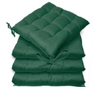 Casabella Pack of 2 Seat Pad for Dining Chair Garden Kitchen Chair Cushion With Tie On_9 Stitch_Jade Indoor/Outdoor Comfortable chair pads for Kitchen seat pads 9 stitch cushions