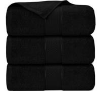 Casabella Pack of 3 Super Jumbo Extra Large Bath Sheet Towels100% Cotton 90cm x 180cm_Black