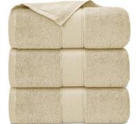 Casabella Pack of 3 Super Jumbo Extra Large Bath Sheet Towels100% Cotton 90cm x 180cm_Cream