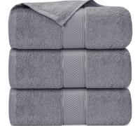 Casabella Pack of 3 Super Jumbo Extra Large Bath Sheet Towels100% Cotton 90cm x 180cm_Silver
