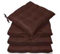 Casabella Pack Of 4 Seat Pad For Dining Chair Garden Kitchen Chair Pad With Tie On 9 Stitch Chocolate Seat Pads