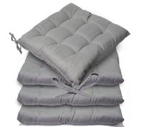 Casabella Pack Of 4 Seat Pad For Dining Chair Garden Kitchen Chair Pad With Tie On 9 Stitch Silver Seat Pads