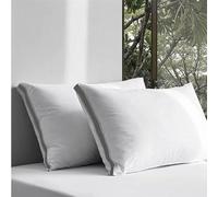 Casabella Pillows 2 Pack - Plush Bed Pillows for Neck & Shoulder Pain Relief - Hotel Quality Pillow for Back, Stomach or Side Sleepers - Gusset Pillow Hypoallergenic, Breathable (50x75 cm) Grey